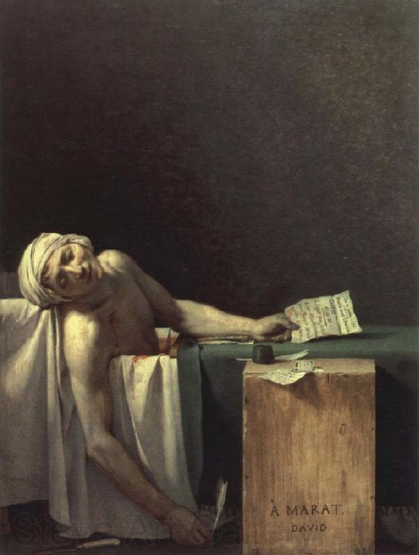 Jacques-Louis  David death of marat Spain oil painting art